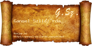 Gansel Szilárda névjegykártya